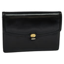 CELINE Shoulder Bag Leather Black Auth 112107-1