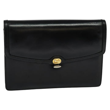 CELINE Shoulder Bag Leather Black Auth 112107