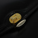 CELINE Shoulder Bag Leather Black Auth 112107-12