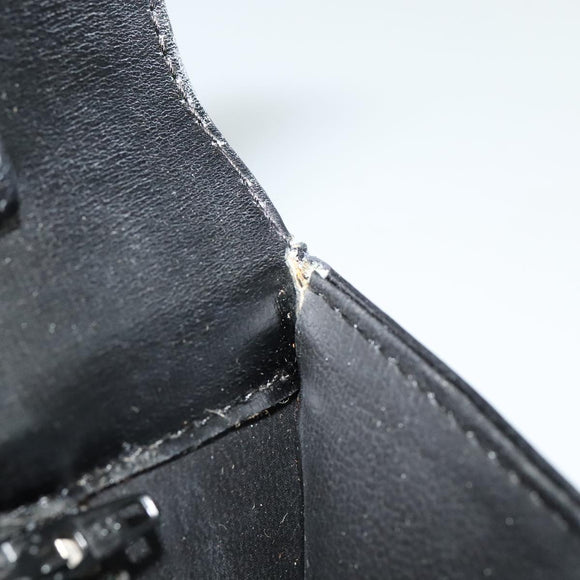 CELINE Shoulder Bag Leather Black Auth 112107