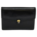 CELINE Shoulder Bag Leather Black Auth 112107-2
