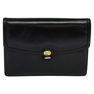 CELINE Shoulder Bag Leather Black Auth 112107 - 0