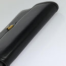 CELINE Shoulder Bag Leather Black Auth 112107-6