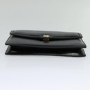 CELINE Shoulder Bag Leather Black Auth 112107-7