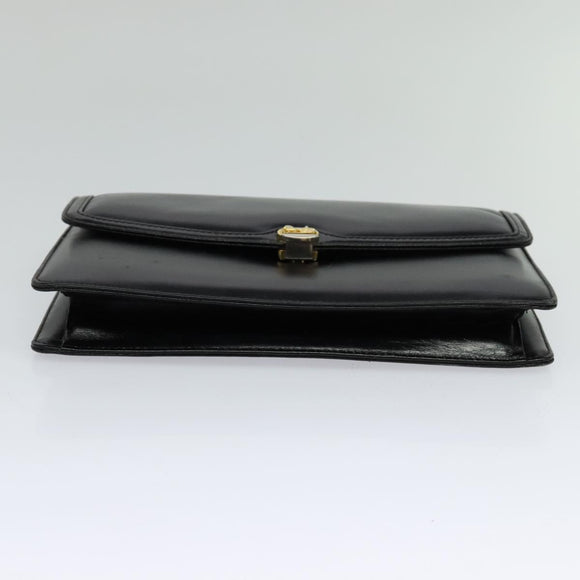 CELINE Shoulder Bag Leather Black Auth 112107