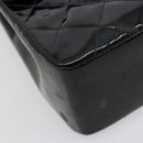CHANEL Matelasse Hand Bag Patent leather Black CC Auth 112111-11