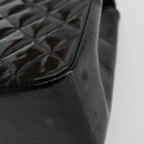 CHANEL Matelasse Hand Bag Patent leather Black CC Auth 112111-12