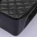 CHANEL Matelasse Hand Bag Patent leather Black CC Auth 112111-13