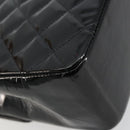 CHANEL Matelasse Hand Bag Patent leather Black CC Auth 112111-13
