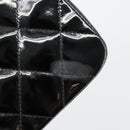 CHANEL Matelasse Hand Bag Patent leather Black CC Auth 112111-16