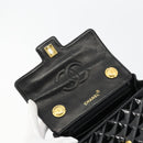 CHANEL Matelasse Hand Bag Patent leather Black CC Auth 112111-18
