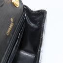 CHANEL Matelasse Hand Bag Patent leather Black CC Auth 112111-21
