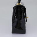 CHANEL Matelasse Hand Bag Patent leather Black CC Auth 112111-4