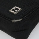 FENDI Zucchino Canvas Shoulder Bag Black Auth 112119-8