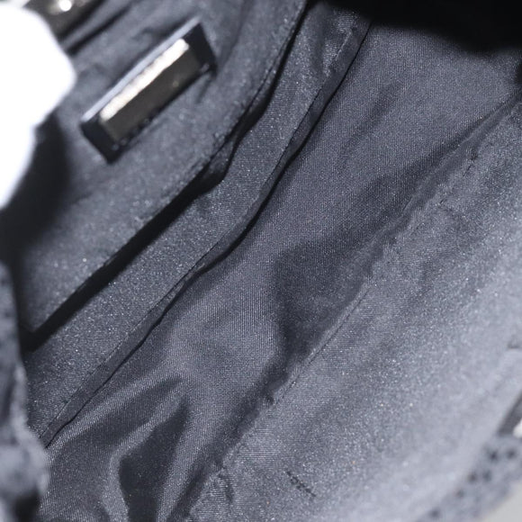 FENDI Zucchino Canvas Shoulder Bag Black Auth 112119