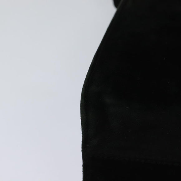 Salvatore Ferragamo Vala Shoulder Bag Suede Black Gold Auth 112120