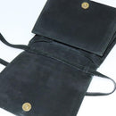 Salvatore Ferragamo Vala Shoulder Bag Suede Black Gold Auth 112120-10