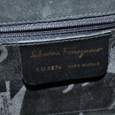 Salvatore Ferragamo Vala Shoulder Bag Suede Black Gold Auth 112120-12