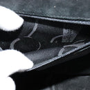 Salvatore Ferragamo Vala Shoulder Bag Suede Black Gold Auth 112120-20