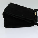 Salvatore Ferragamo Vala Shoulder Bag Suede Black Gold Auth 112120-4