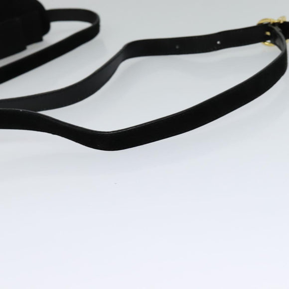 Salvatore Ferragamo Vala Shoulder Bag Suede Black Gold Auth 112120