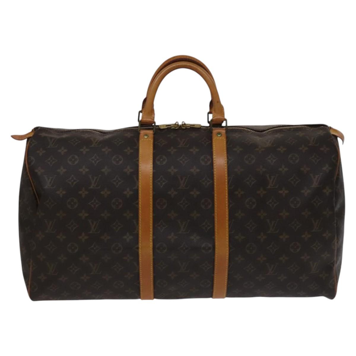 LOUIS VUITTON Monogram Keepall 55 Boston Bag M41424 LV Auth 112158 - 0