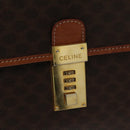 CELINE Macadam Canvas Business Bag PVC Leather Brown Gold Auth 112171-10