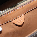 CELINE Macadam Canvas Business Bag PVC Leather Brown Gold Auth 112171-12