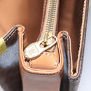 CELINE Macadam Canvas Business Bag PVC Leather Brown Gold Auth 112171-22