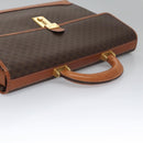 CELINE Macadam Canvas Business Bag PVC Leather Brown Gold Auth 112171-6