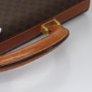 CELINE Macadam Canvas Business Bag PVC Leather Brown Gold Auth 112171-7