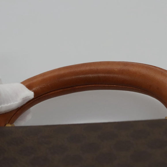 CELINE Macadam Canvas Business Bag PVC Leather Brown Gold Auth 112171