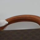 CELINE Macadam Canvas Business Bag PVC Leather Brown Gold Auth 112171-8
