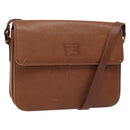 Burberrys Shoulder Bag Leather Brown gold Auth 112186-1