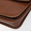 Burberrys Shoulder Bag Leather Brown gold Auth 112186-9