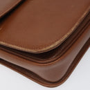 Burberrys Shoulder Bag Leather Brown gold Auth 112186-14