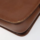 Burberrys Shoulder Bag Leather Brown gold Auth 112186-15