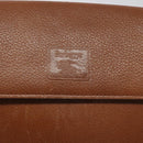 Burberrys Shoulder Bag Leather Brown gold Auth 112186-17
