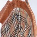 Burberrys Shoulder Bag Leather Brown gold Auth 112186-18
