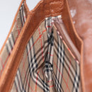 Burberrys Shoulder Bag Leather Brown gold Auth 112186-19