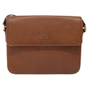 Burberrys Shoulder Bag Leather Brown gold Auth 112186-13