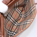 Burberrys Shoulder Bag Leather Brown gold Auth 112186-21