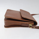 Burberrys Shoulder Bag Leather Brown gold Auth 112186-3