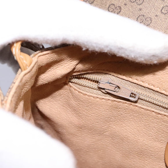 GUCCI Micro GG Supreme Shoulder Bag PVC Beige Brown gold 007 92 5548 Auth 112193