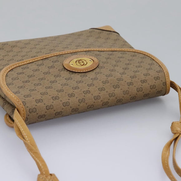 GUCCI Micro GG Supreme Shoulder Bag PVC Beige Brown gold 007 92 5548 Auth 112193