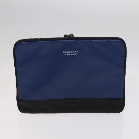 BURBERRY Shoulder Black Label Business Bag 2 Set Blue Black Auth 112221