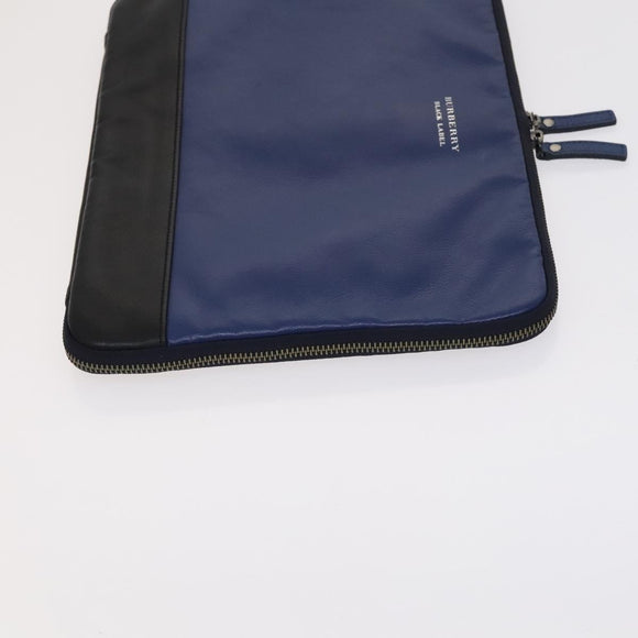 BURBERRY Shoulder Black Label Business Bag 2Set Blue Black Auth 112221