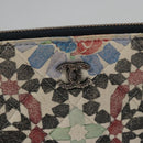 CHANEL Matelasse Clutch Bag Lamb Skin Multicolor CC Auth 112262-12