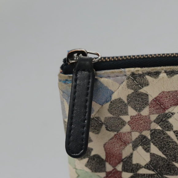 CHANEL Matelasse Clutch Bag Lamb Skin Multicolor CC Auth 112262