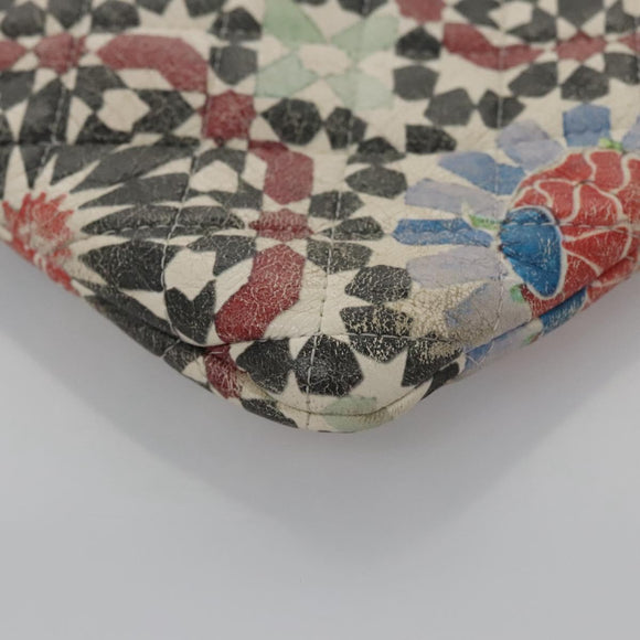 CHANEL Matelasse Clutch Bag Lamb Skin Multicolor CC Auth 112262